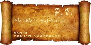 Pádár Vulfia névjegykártya